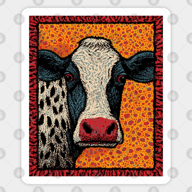 Abstract Pop Art Cow | The Street Art Doodle Magnet by TuncGK